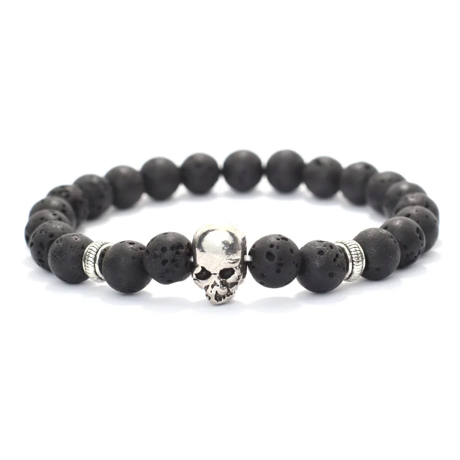 Men Lava Beaded Hematite Meditation Bracelet