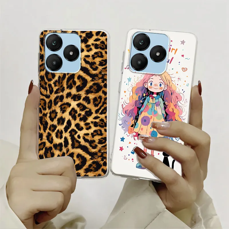 Charming Cartoon Floral Cat Protective Phone Case - Soft Silicone Marble Design Cover