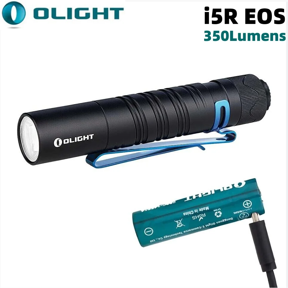 Перезаряжаемый портативный светодиодный мини-фонарик Olight i5R EOS, 350 люмен, компактный легкий фонарик для повседневного использования с батареей