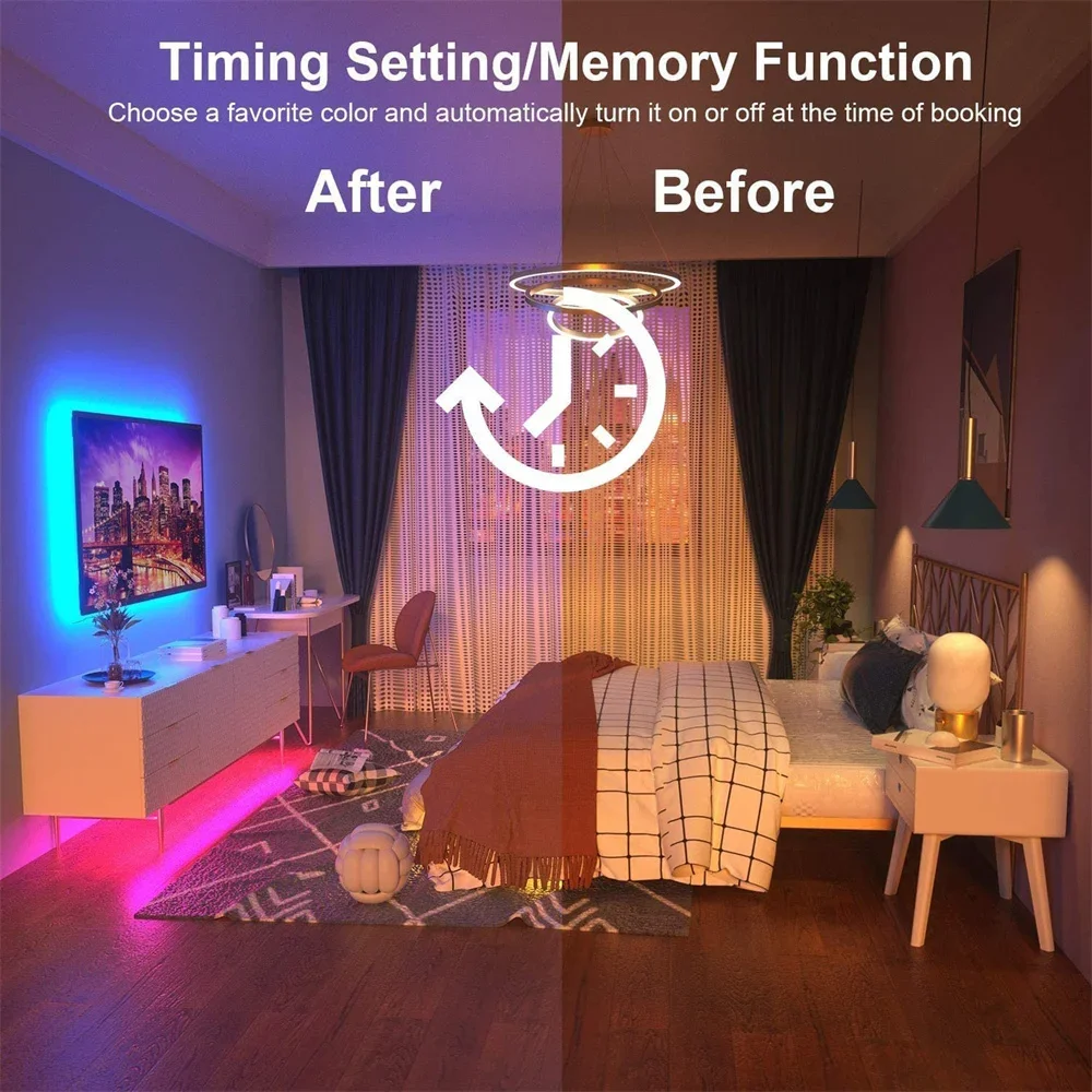 Led Strip Lights RGB5050 LED Strip Lights Bluetooth APP Control 5V USB LED Strip Flexible Ribbon Tape For TV Backlight Room Decoration