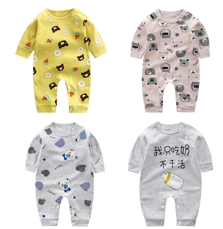 cool baby bodysuits	 2022 New Style Kids One Piece Bodysuit Cartoon Animals Casual Soft Pure Cotton Fashion Boys And Girls Print Long Sleeves Rompers baby bodysuit dress