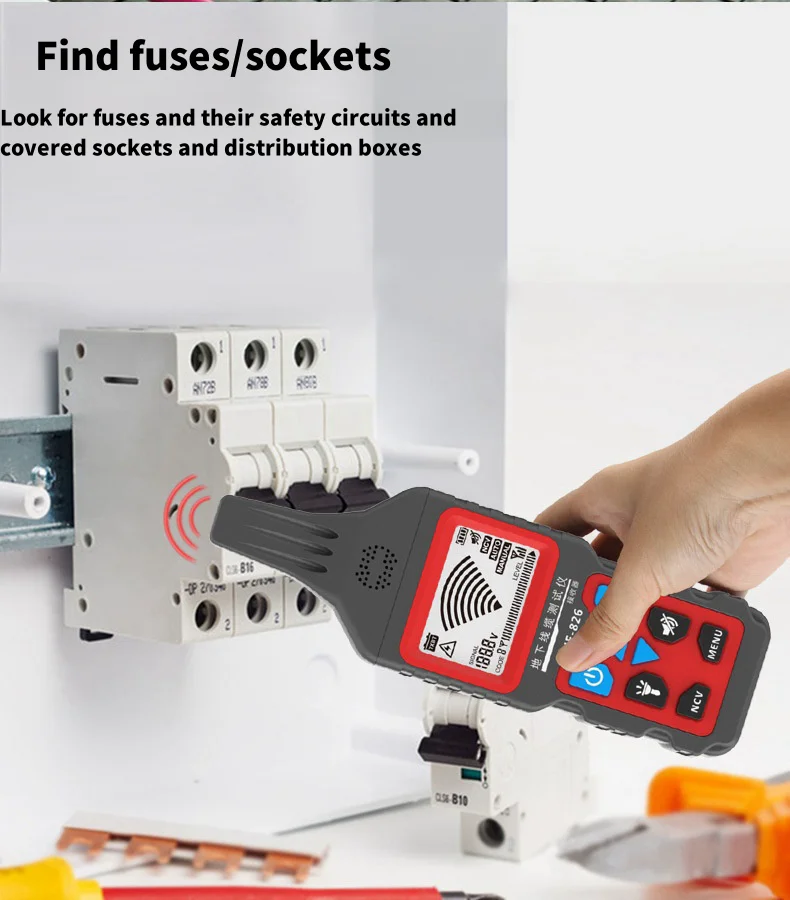 NF-826Underground cable testing, breakpoints and short circuits Fault detection of line direction in walls, breakpoints, short c