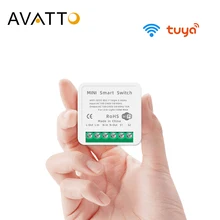 

2022 AVATTO Tuya Mini 16A WiFi Switch Module with Smart Life App 2 Way Control, Smart Home Interruptor Work for Alexa, google