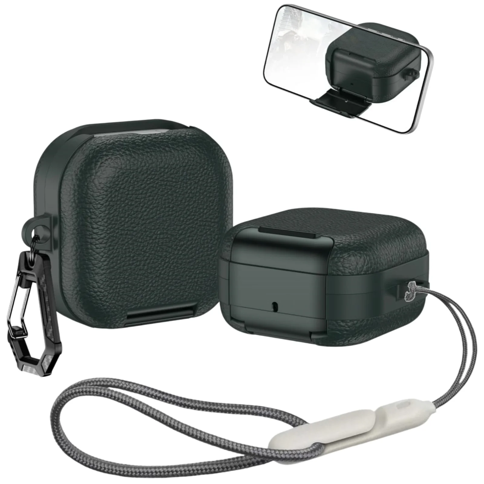 Enhanced Wireless Earbuds Protective Case with Keychain & Lanyard