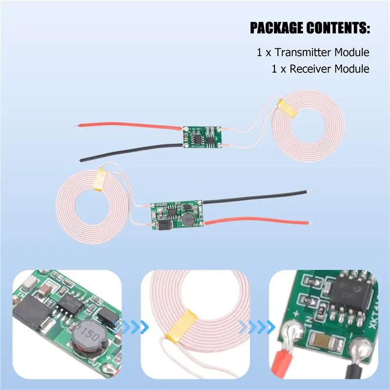 LC-5V2A 무선 전원 모듈 무선 충전 송신기 및 수신기 회로 기판 다기능 편리한 모듈 내구성