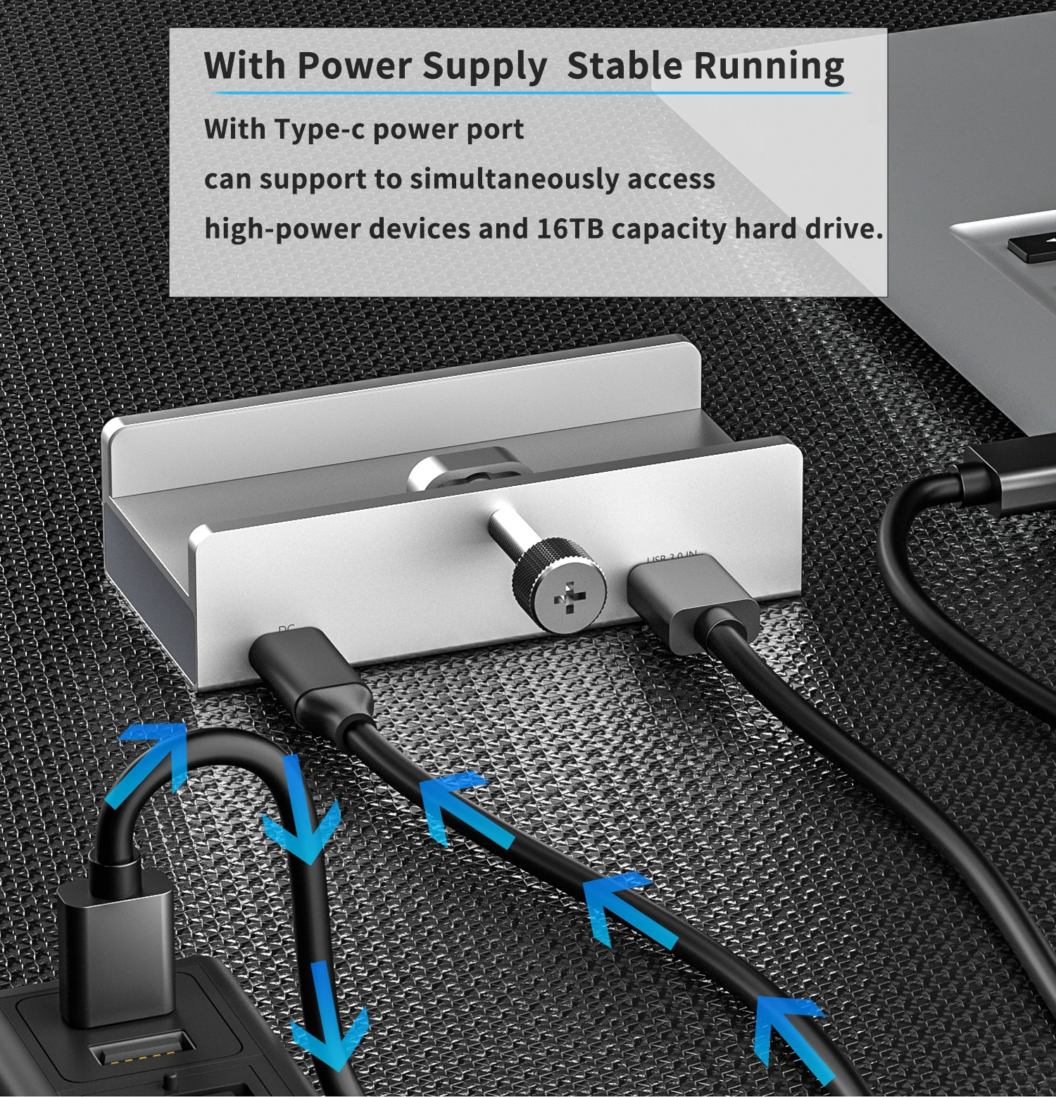 Adaptador Multi Splitter para Mesa e pc Portas tipo Clip Usb 3.0 Liga Externo Slot para Cartão tf Expansão Docking Station - Imagem 2