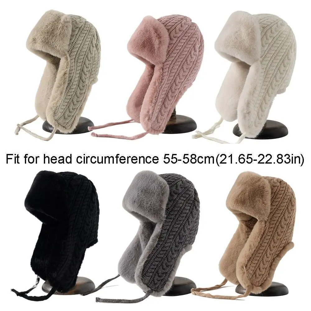 Fashion Warmth Extended Ear Protection Hat Knitted Thickened Lei Feng Hat  Hood Cap Cycling Coldproof Cap For Women Men