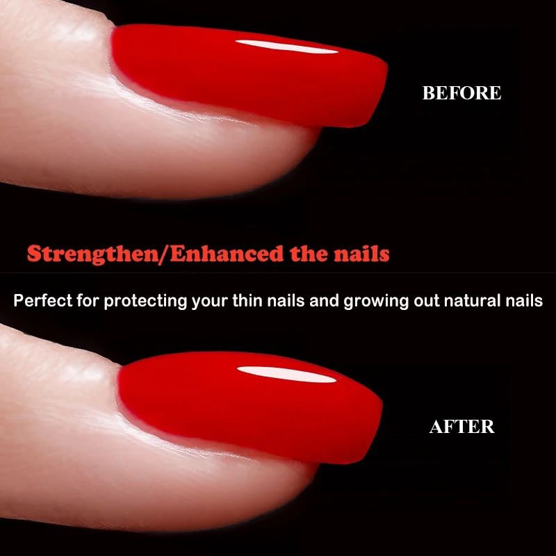 FZANEST Rubber Top Coat Thick No Wipe 2 in 1 Strengthener Gel High Shine Gel Nail Base Coat and Top Coat Nails 6