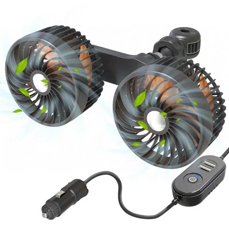 Car Interior Air Circulators Caravan Cooling Dual Electric Fans Power