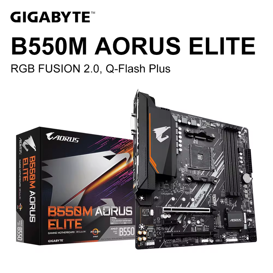GIGABYTE B550M AORUS ELITE Micro-ATX DDR4 AMD Motherboard B550 128 GB PCI - E 4.0 AM4 USB3.2 Double channel  placa mae