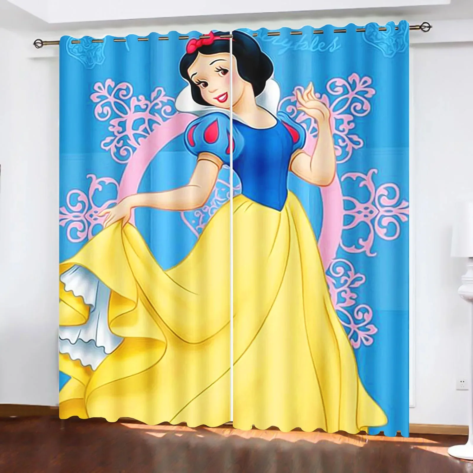 Disney Princess Print Curtains 184x215cm 3D Printed Blackout Curtains Living Room Bedroom Kids Gifts 5