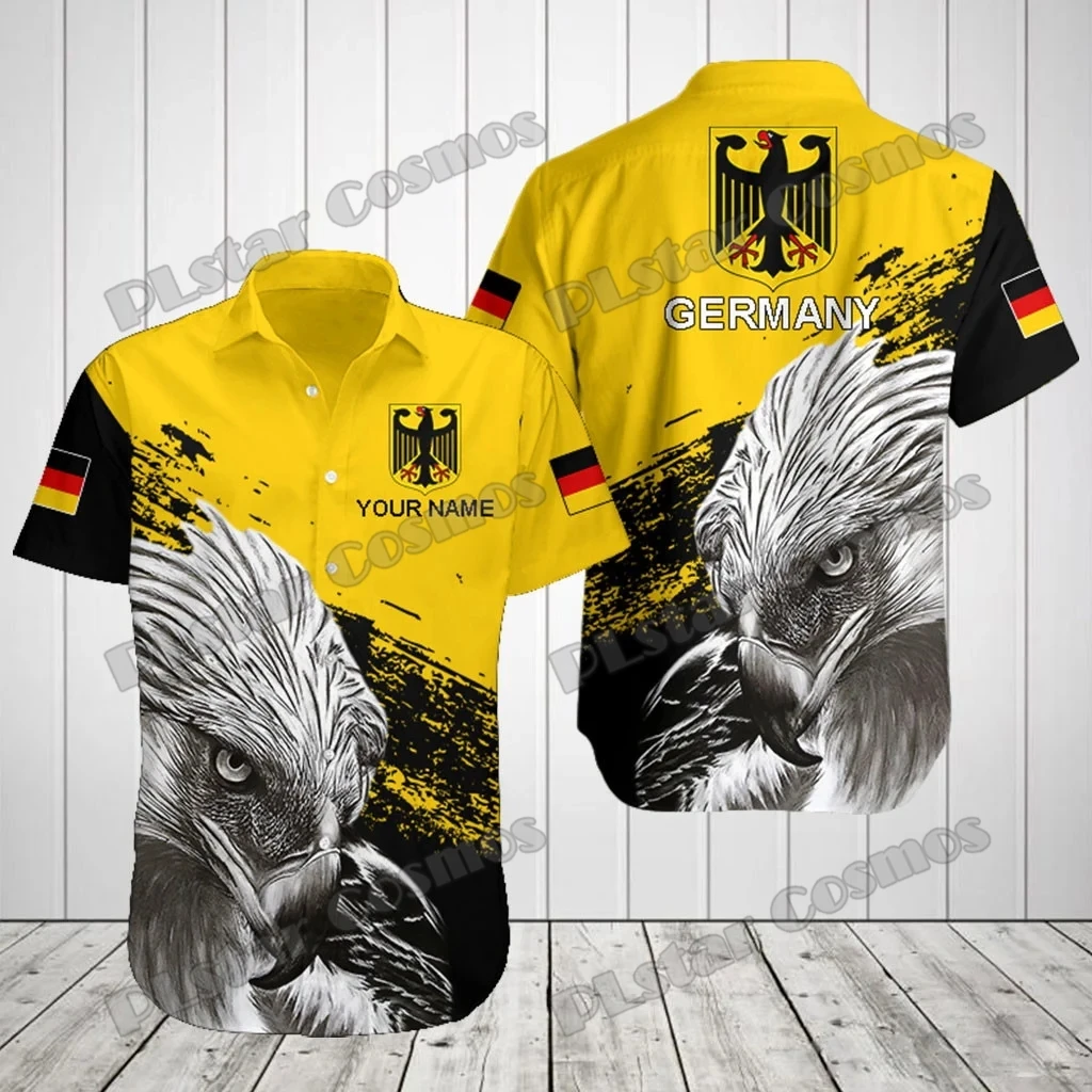 

Customize Germany Coat Of Arms Eagle 3D All Over Printed Men's Hawaiian Shirt Summer Casual Beach Short Sleeve Button Shirt XW04