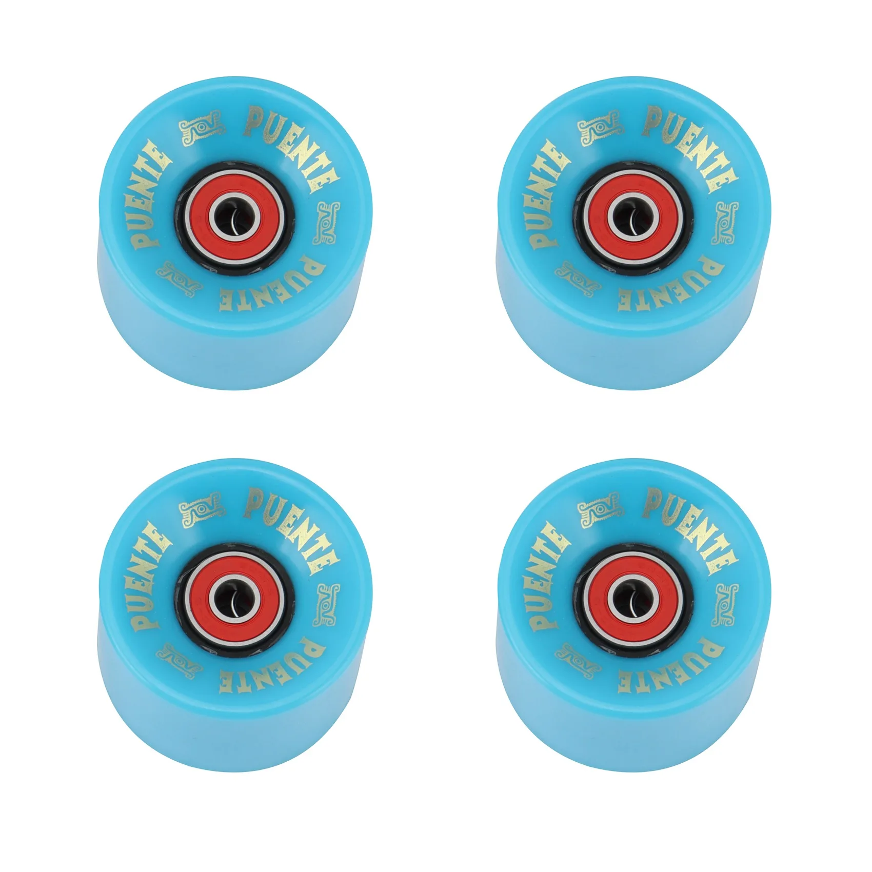 

PUENTE 4Pcs/Set Cruiser Skateboard Wheels PU Wheels Long Board Cruiser Wheels with ABEC-9 Bearings,Blue