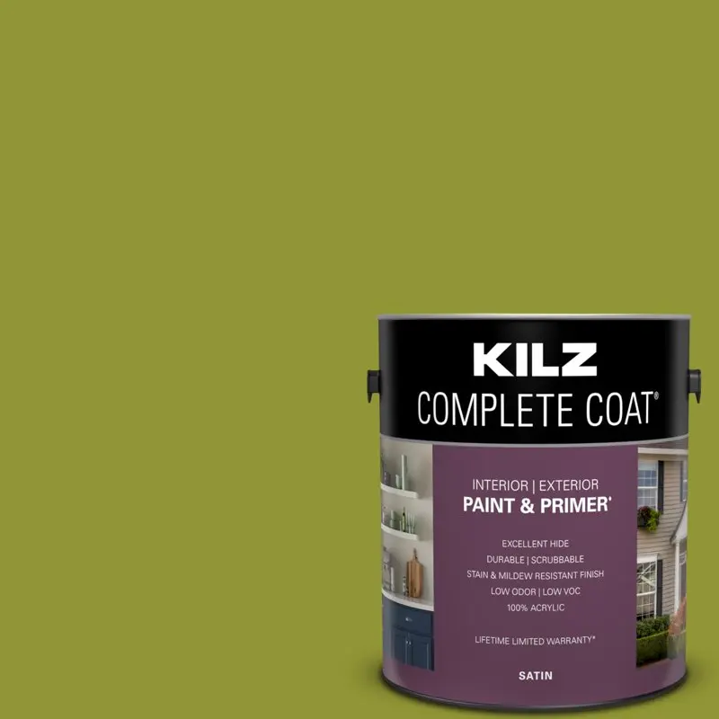 

Coat Paint & Primer, Interior/Exterior, Satin, Better Lime, 1 Gallon