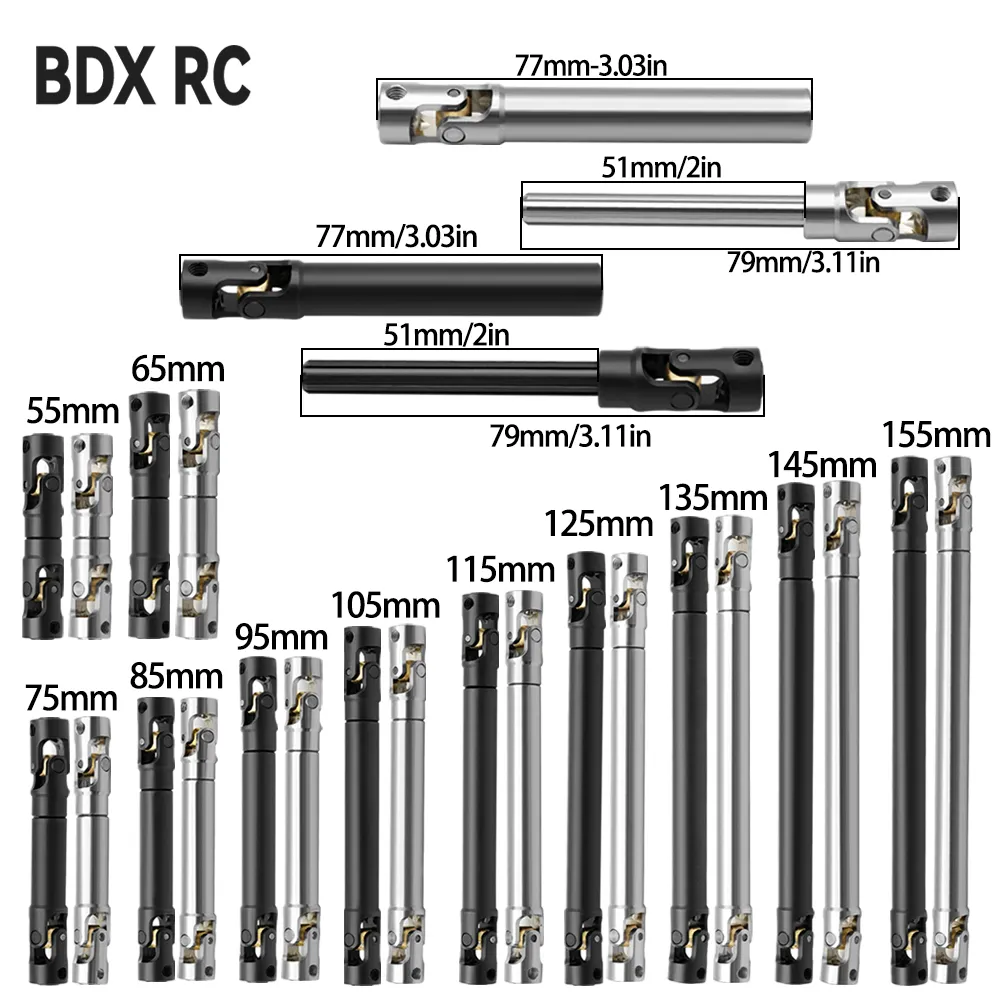 Metal Internal Spline Drive Shaft Universal Joint Driveshaft for 1/10 RC Car Crawler Axial SCX10 Gladiator YK4082 TRX4 TF2 D110