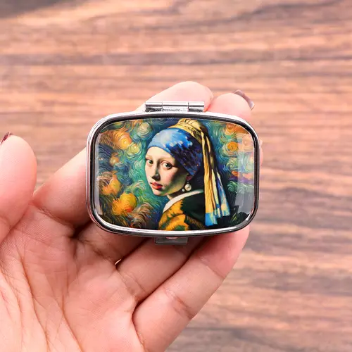 Van Gogh Art Mini Pill Box 2-Compartment Medicine Pill Organizer Household Portable Medicine Storage Box Travel Jwelery Gift - Image 11