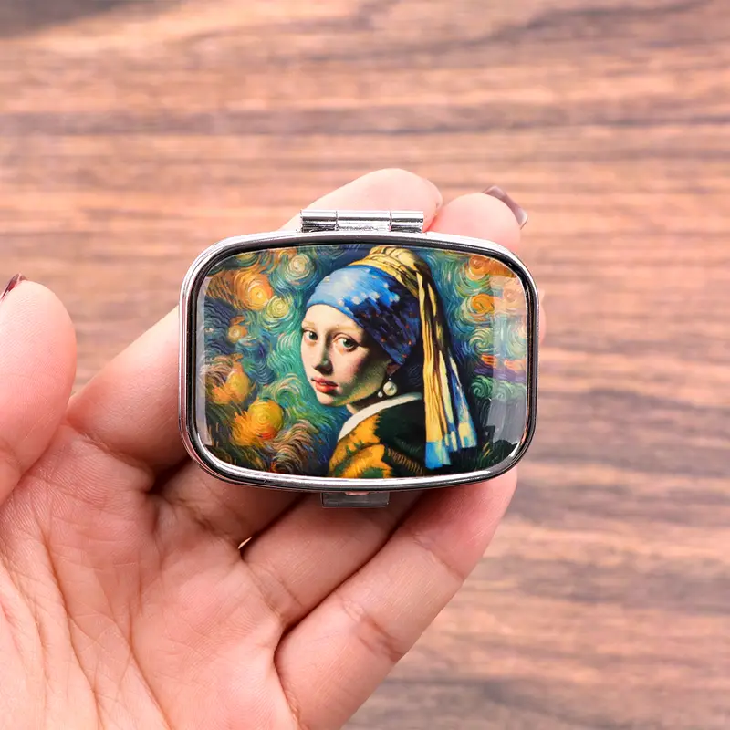 Van Gogh Art Mini Pill Box 2-Compartment Medicine Pill Organizer Household Portable Medicine Storage Box Travel Jwelery Gift - Image 11