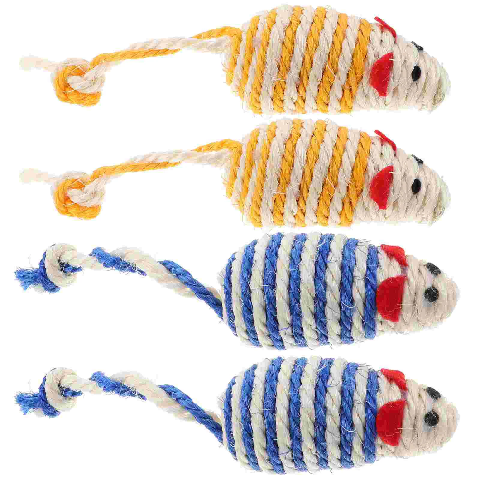 

4 Pcs Simulation Sounding Mouse and Cat Toy Chew Indoor Cats Toys Bite Resistant