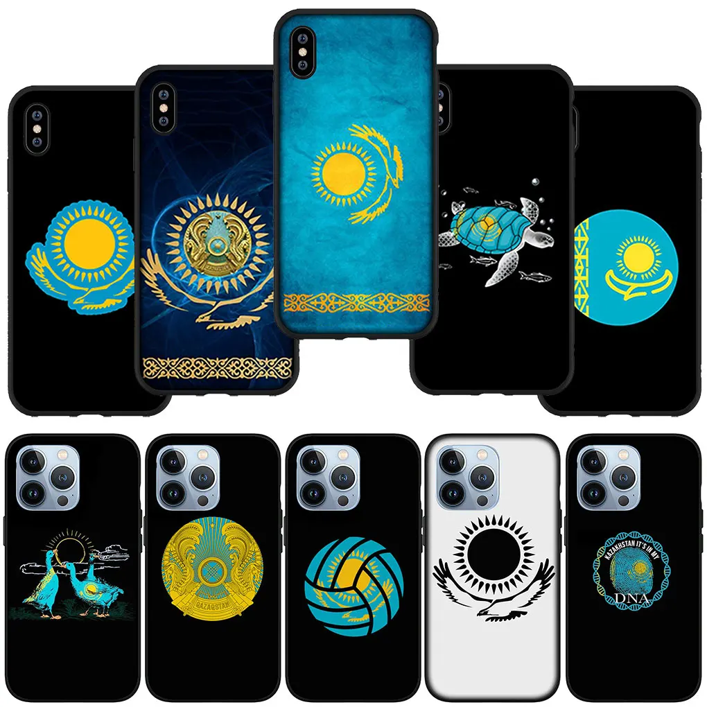 Custodia Per Telefono Sun Flag Blue Kazakistan Per Iphone 15 14 13 12 Mini 11 Pro Xs Max X Xr 7 8 Plus + 15 + Custodia Morbida