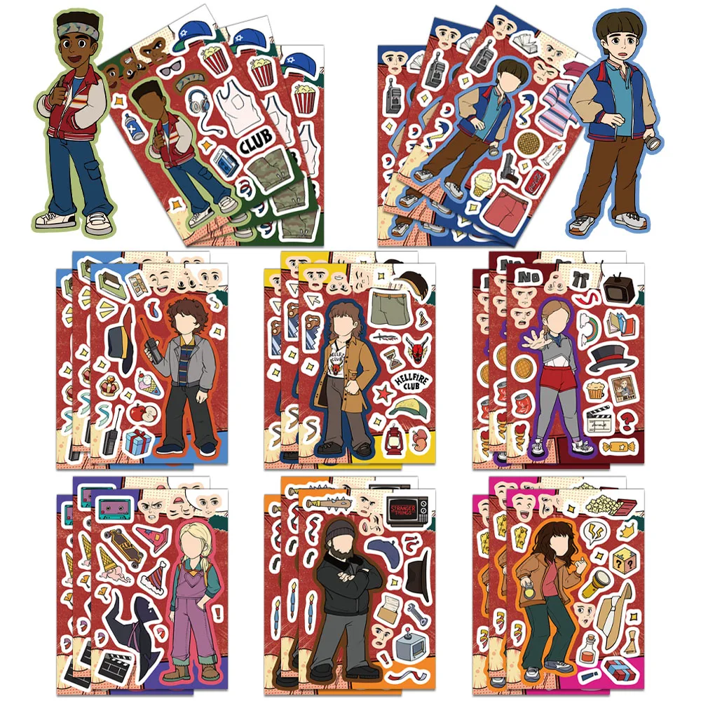 8PCS Cartoon New Movies Strang  Stickers Cartoon Waterproof Graffiti Vinyl Decals Laptop sticker - 3