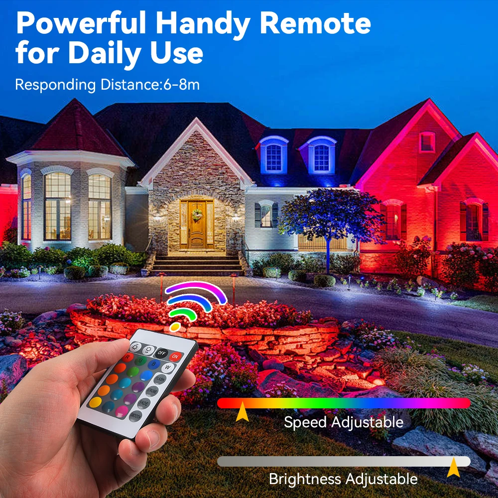 LED Flood Light RGB LED Floodlight Reflector Outdoor Lighting 220V 30W 50W 100W IP66 Waterproof Outdoor RGB Spotlight Lamps Landscape Lighting