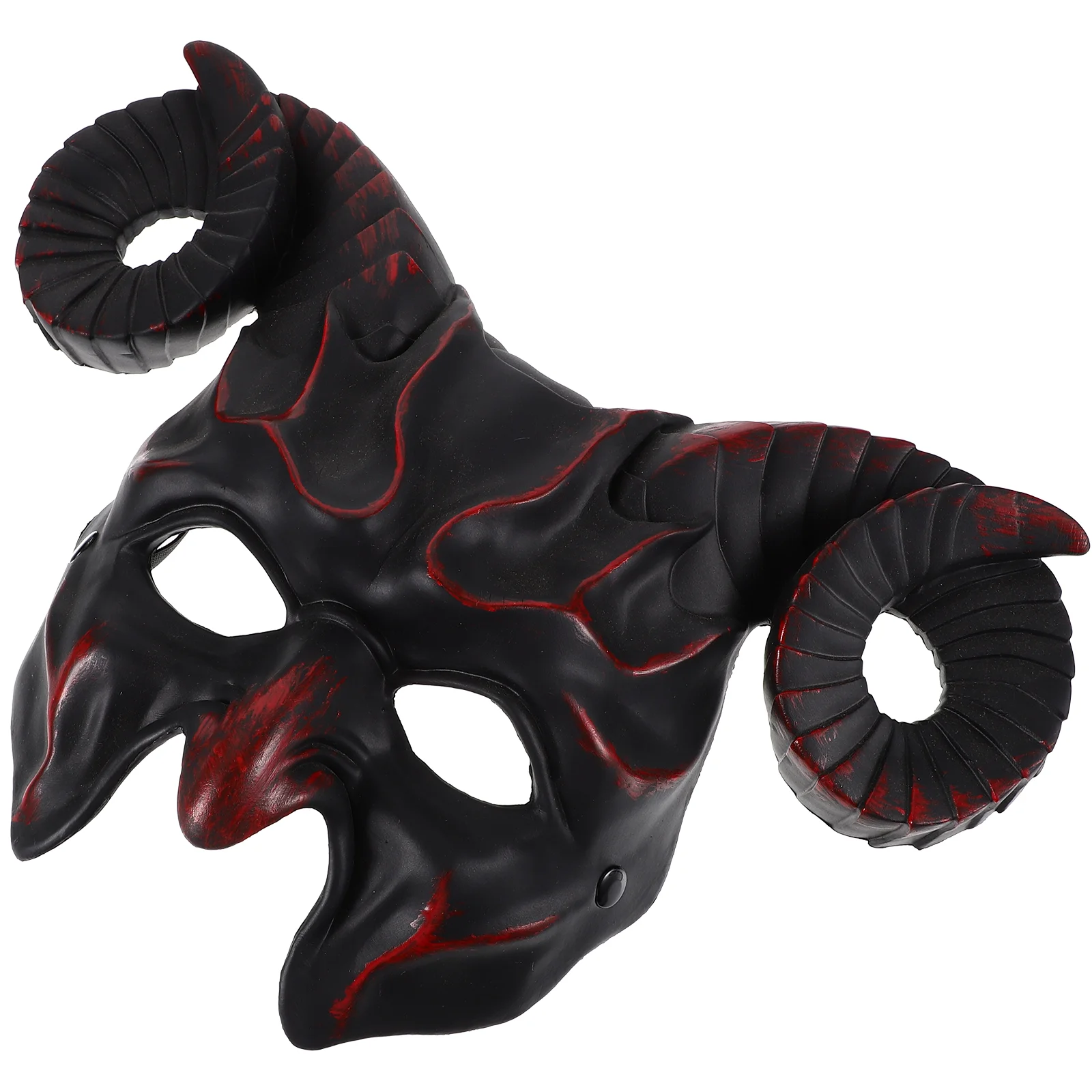 Halloween Devil Mask Horror Half Face Mask Halloween Animal Cosplay Mask Scary Ox Horn Mask Animal Ram Antler Headdress Goat