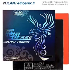 Volant-Pheonix Table Tennis Rubber for Dynamic Loop and Fast Attack (Volant-2 Black 35)