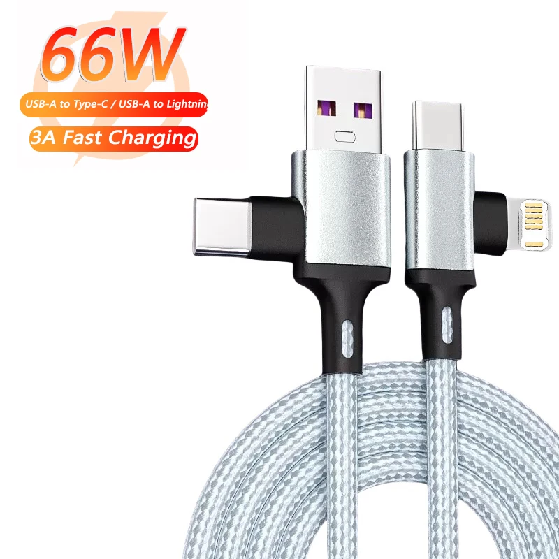 Pd 2 em 1 cabo usb a tipo c para relâmpago cabo de carregamento rápido para iphone 11pro max ipad xiaomi huawe samsung