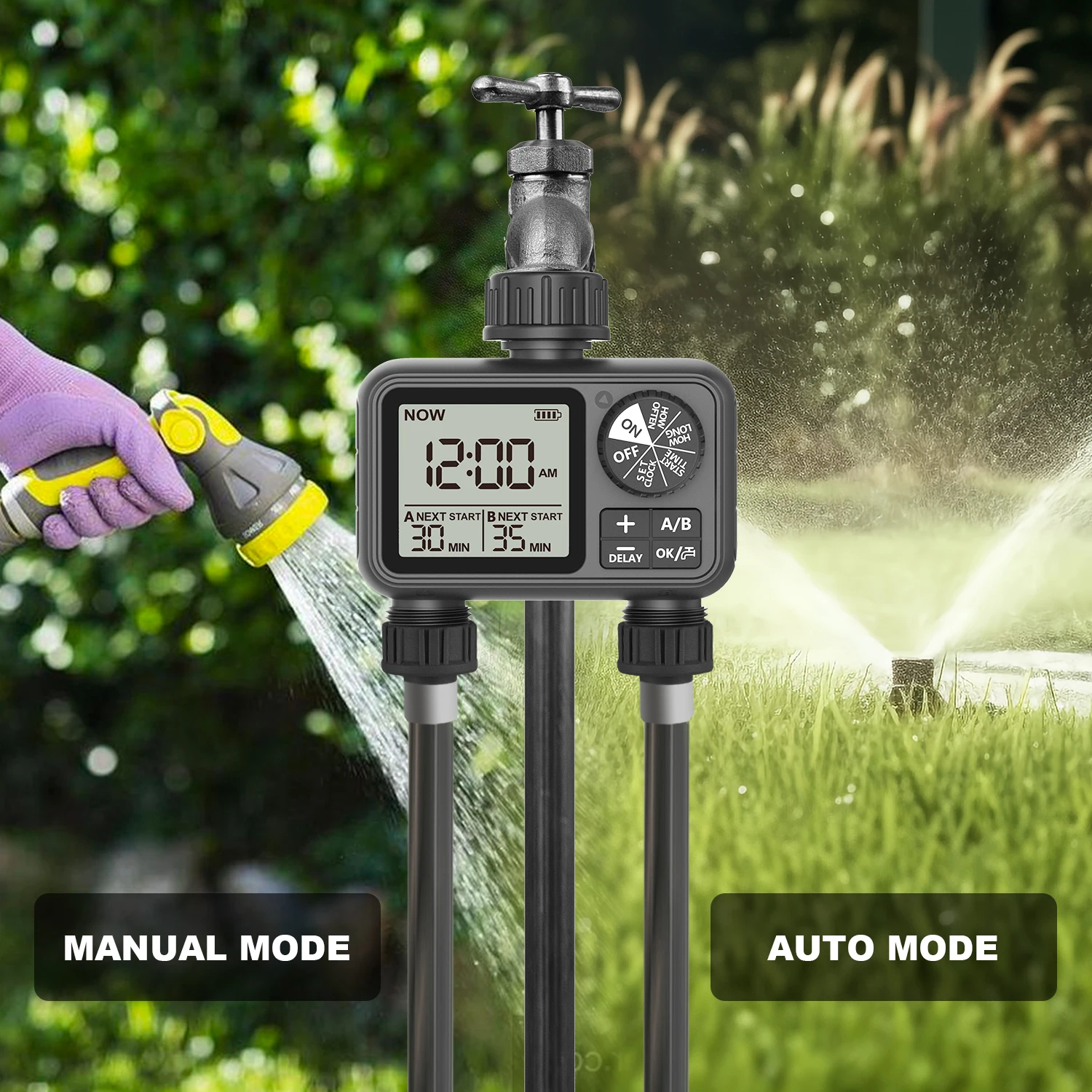 Eshico HCT-M06 Outdoor Gardening Smart Timer Irrigator Household Double Out Watering Timer 1