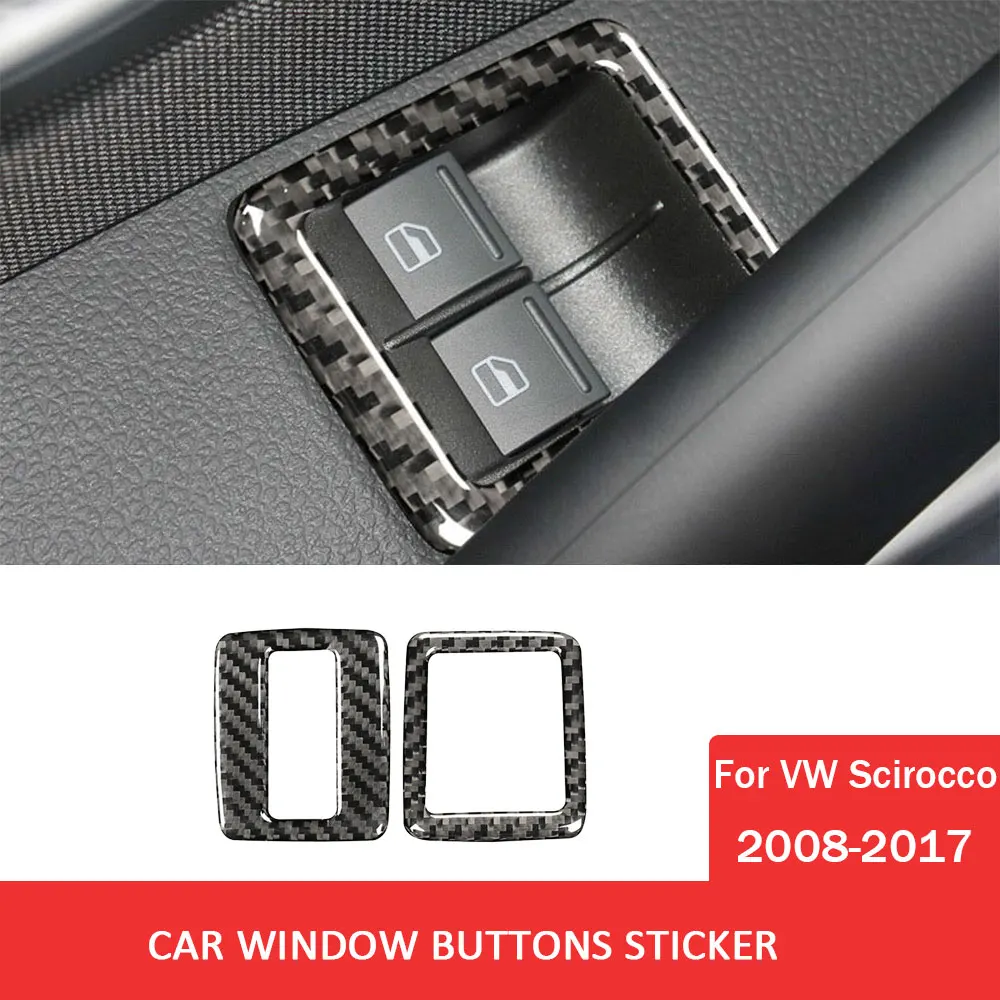 

Car Window Buttons Frame Trim Sticker for Volkswagen VW Scirocco 2008-2017 Carbon Fiber Decal Cover Auto Interior Accessories