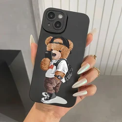 Custodia per telefono in silicone shockproof con grafica orso
