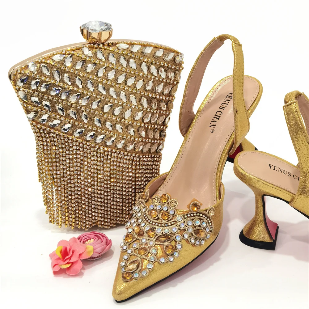

2023 Italian Design Gold Cross Diamond Belt Decoration Simple And Versatile Everyday Wearable Party Ladies Shoes And Bag