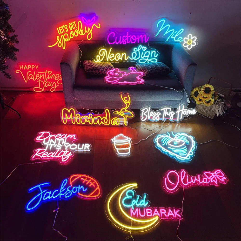 Custom Neon Sign Custom Neon Name Led Lights Wedding Bedroom Decoration Led Personalized Neon Signs Bar Home Room Wall Decor 2