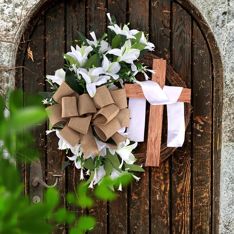 

Easter Wreaths Door Hanging Decor Bouquet Garlands Simulated Plant Flowers Chain For Front Door Wall Spring Festival Home Decor