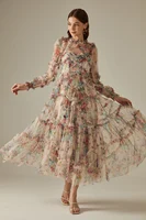 Elegant Sexy Lace Floral Prom Dresses Pleated Long Woman Wedding Party Dress Luxury Long Sleeve Gala Evening Dresses Women 2024 - Image 5