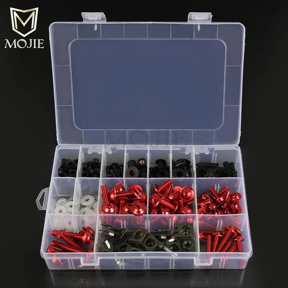 Kit De Tornillos Para Carenado De Moto - 195 Piezas, Aluminio, Colores, Universal Para Motos Deportivas