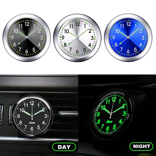 Car Mini Luminous Car Clock Automobiles Internal Stick-On Watch Mechanics Quartz Clocks Auto Ornament 40mm 43mm Digital Clock