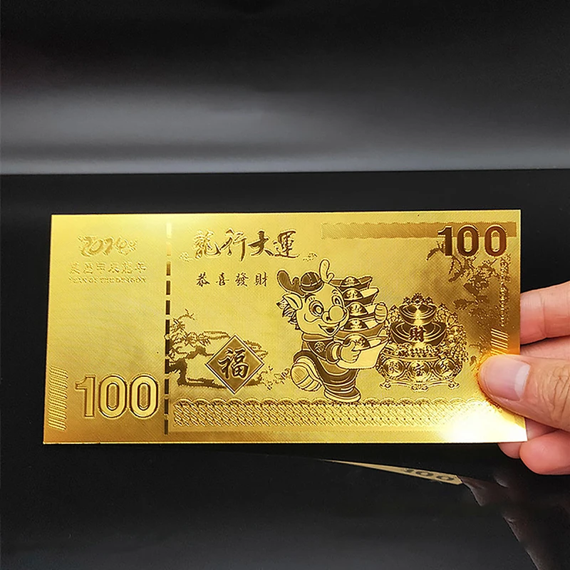 2024 Dragon Year Note Coin Placcato Oro Celebrando Note Commemorative Per La Collezione Home Decor Lucky Bag Guest Gift Crafts