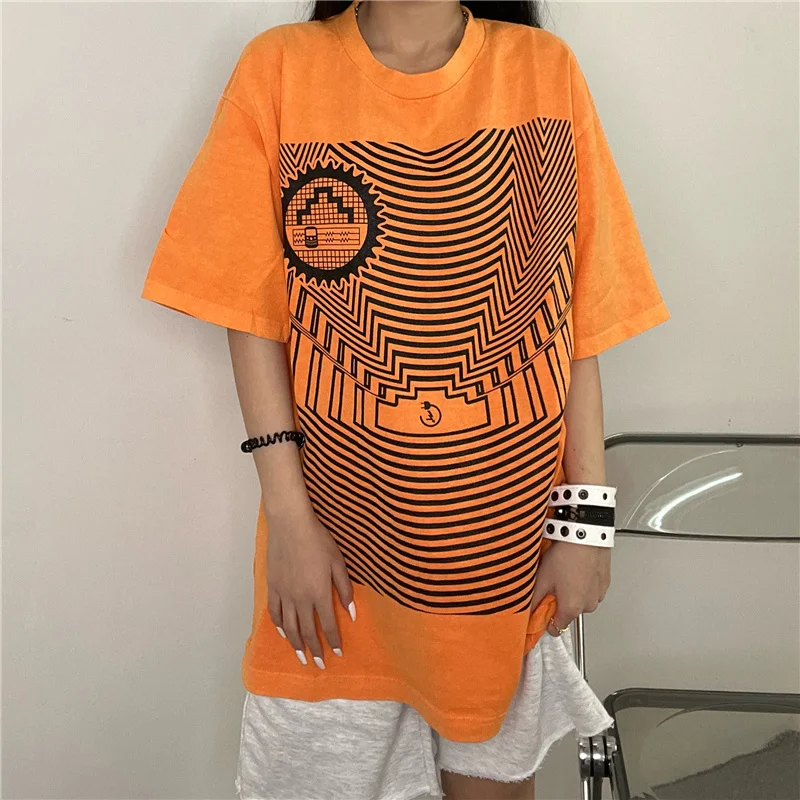 

CAVEMPT 2022 Spring And Summer Short Sleeve Heavy Craft Cotton Wash Printed 1:1 Men's And Women's Sports t-Shirt