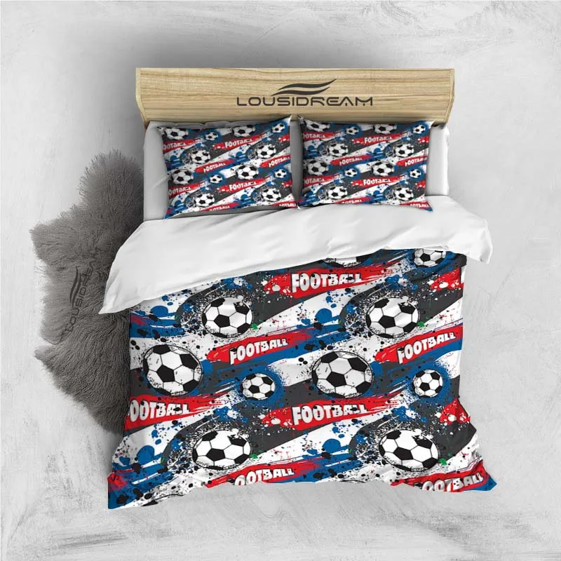 

3D Football Duvet Cover Soccer/ Football Digital Print Polyester Bedding Sets Child Kids Covers Boys Bed Linen Set for Teens