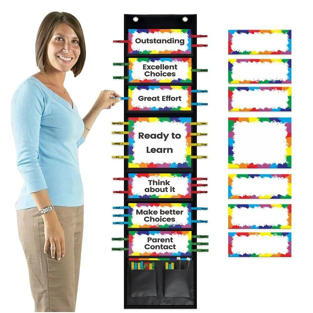 

Teacher Supplies Classroom Behavior Chart Classroom Management Pocket Chart Kids Reward Pocket Behavior Bulletin Board