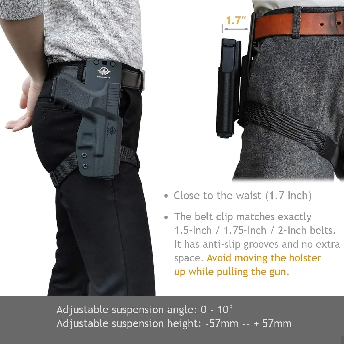 Beretta 92FS 92A1 96A1 Holster OWB Kydex Holster Fit Beretta 92 FS / 92 A1 / 96 A1 Pistol Drop Leg Outside