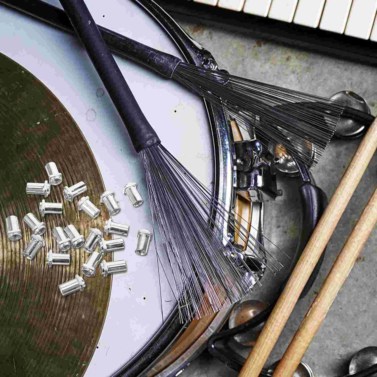 

20 Pcs Floor Drum Accessory Supply Iron Swivel Nuts Musical Instruments Spare Part for Tom Lug Guitar String