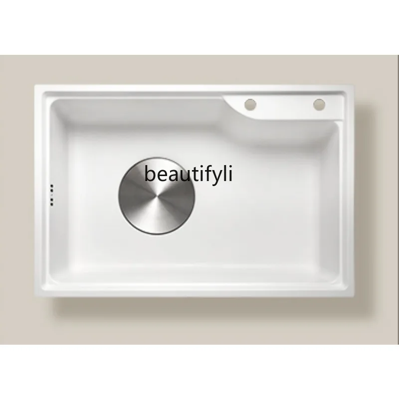 

White Washing Basin Japanese Kitchen Sink Single Groove Water Tank Stainless Steel Scullery Vegetable Washing Sink
