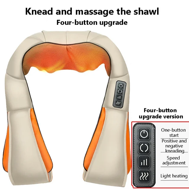 U Shape Pillow Massage Car/Home Use Neck and Back Massage Shoulder Infrared Heated Shawl Electrical Shiatsu Body Massager 4