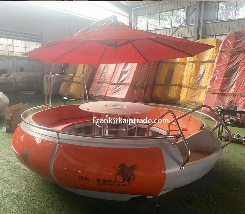 Successful case electric leisure party 10 person 320cm size bbq barbecue donut boat with design for water parks