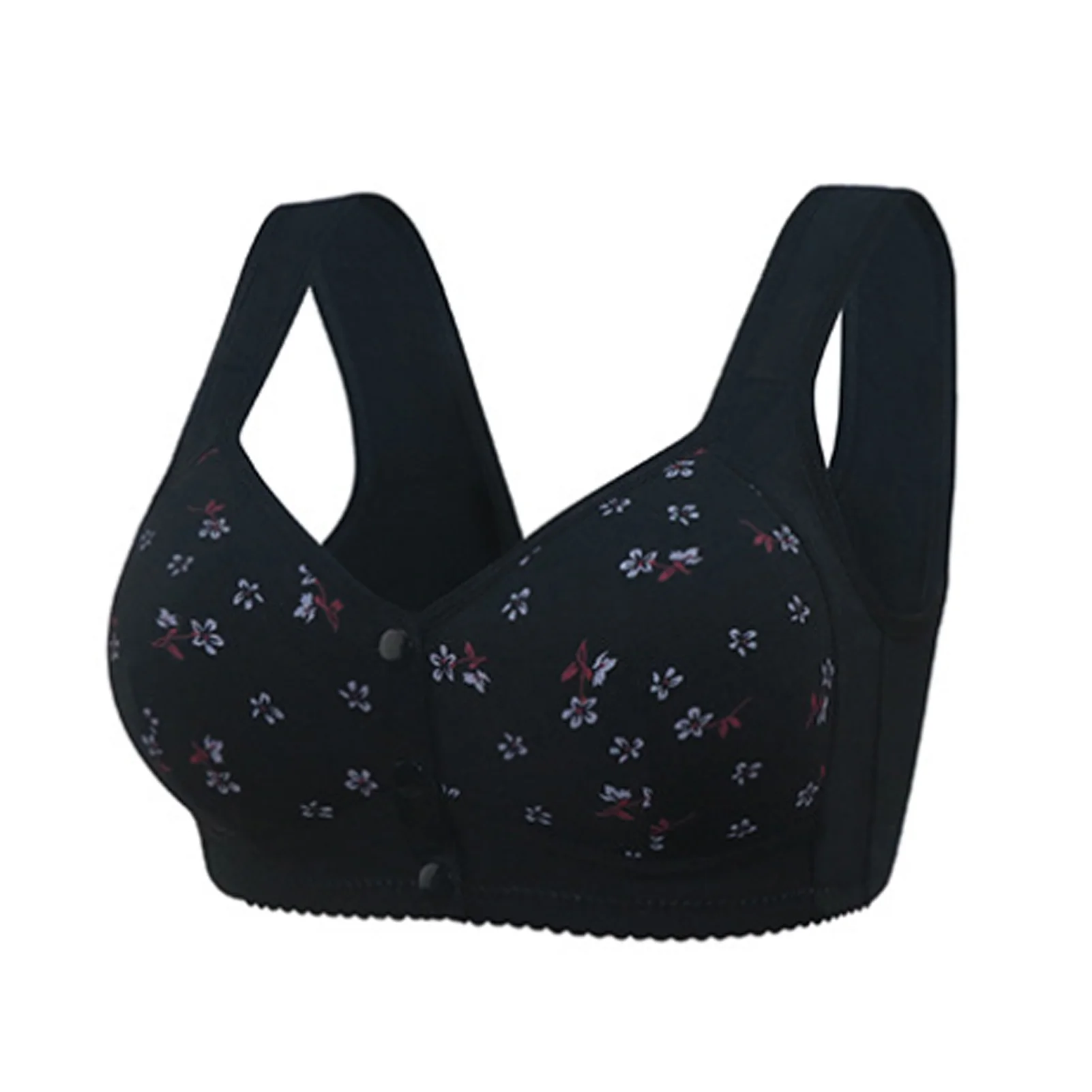 

Women's Full Coverage Nursing Bras Wide Shoulder One-Piece Widened Side Bra Exercise and Offers Back Support