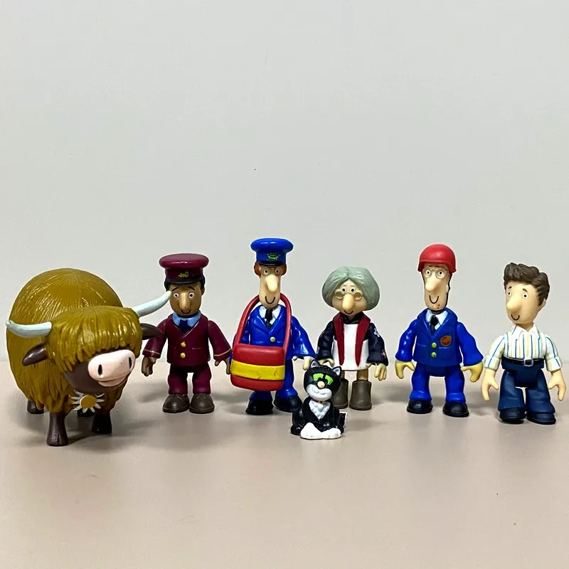 많은 우편 배달부 팻 피규어 팻 우편 배달부 AJ 베인 기차 드라이버 미스 고긴스 벤 제스 고양이 데이지 암소 모듬 미니 피규어 어린이 장난감