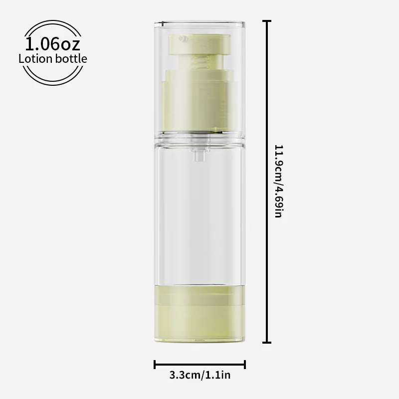 Portable Airless Cosmetic Dispenser Set - Refillable Hydration and Lotion Bottles