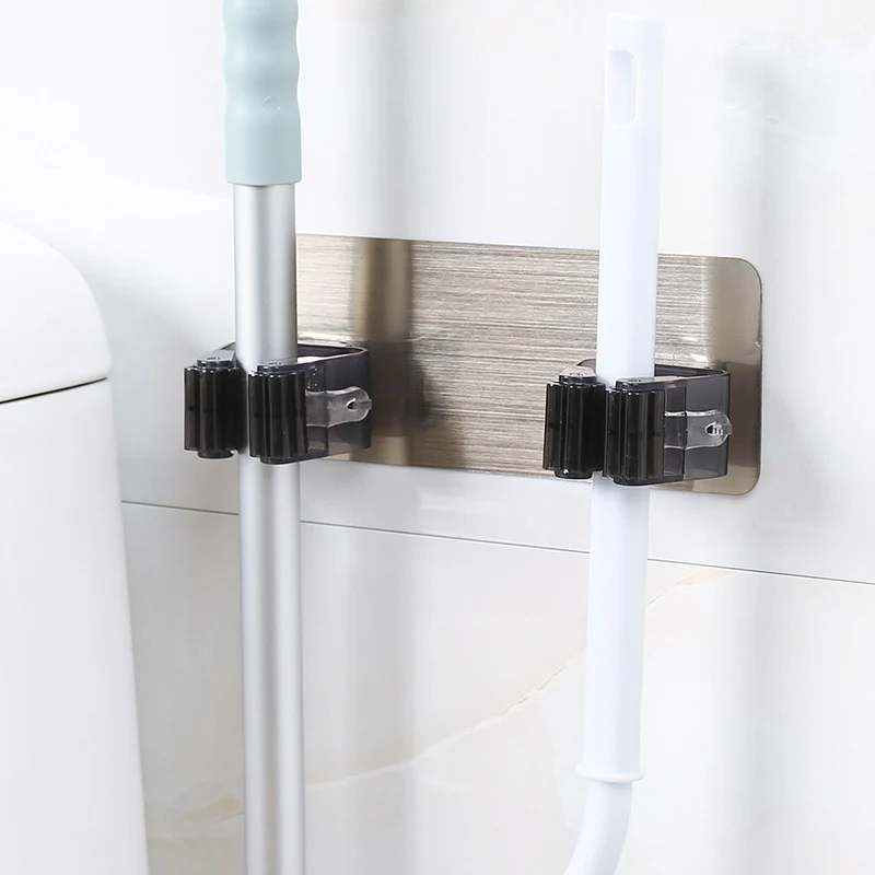 1/2/4PCS Bathroom Multi-Purpose Hooks Mop Organizer Holder Rack Punch-free Brush Broom Hanger Strong Hook Kitchen Storage